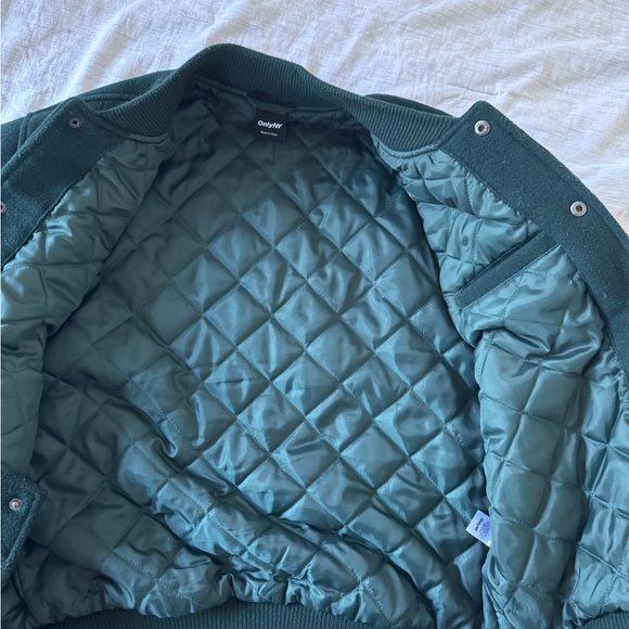 Only NY Green Varsity Jacket with White Accents - Picture 3 of 4